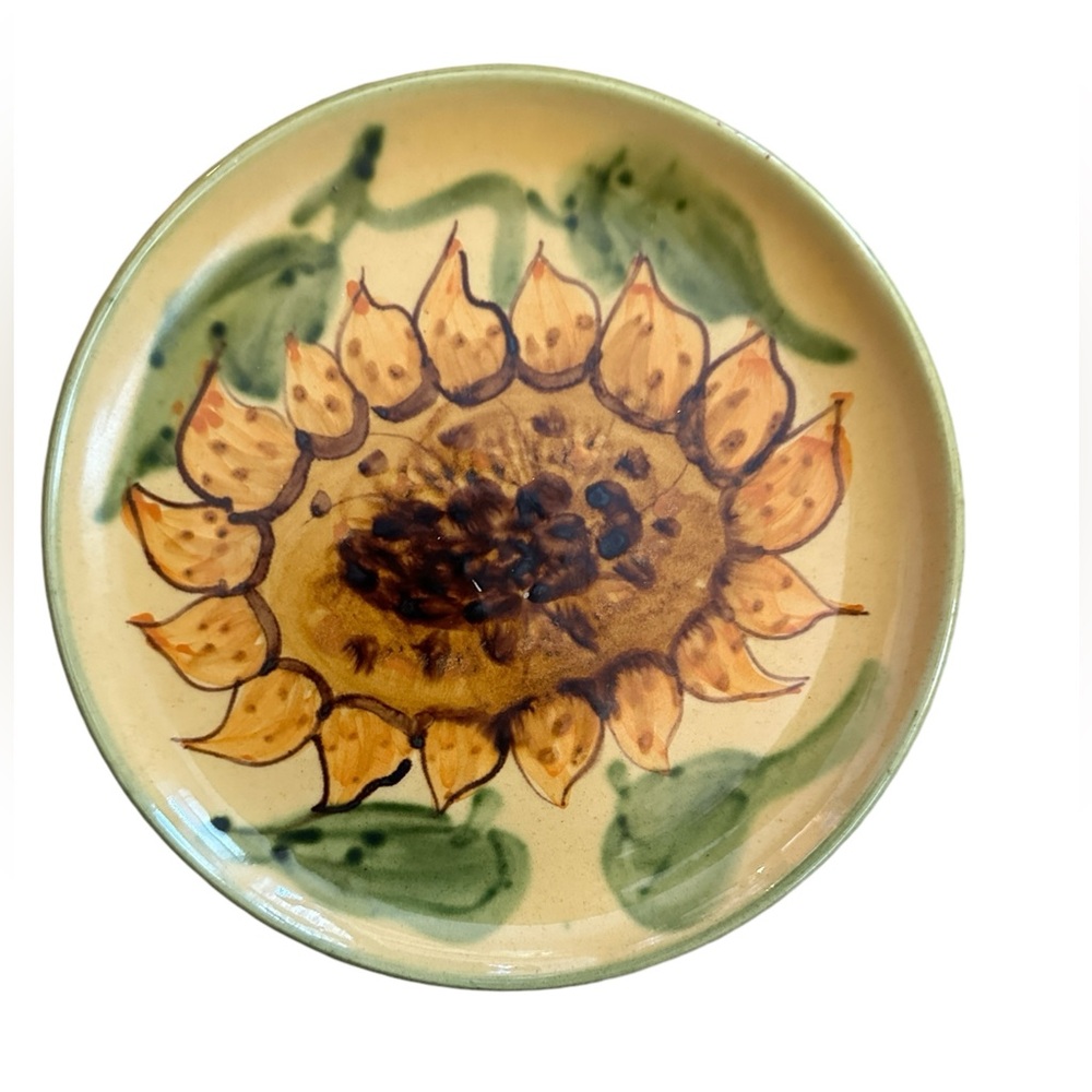 Romancing Provence Collection Sunflower Ceramic Handpainted Plate 8"-NWT